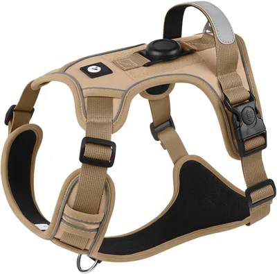 Imagen del producto de Arnés antipulgas para perros, con acolchado suave, ajustable, con asa y cierre de seguridad, talla S
