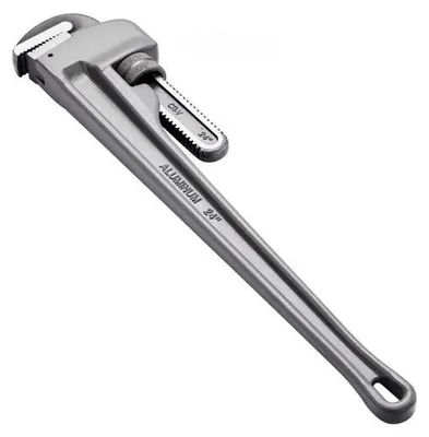 Image de Pince à tuyaux droite en aluminium 24" - Clé de plomberie réglable - Mâchoire CRV - Outil pour la plomberie et les travaux de tuyauterie