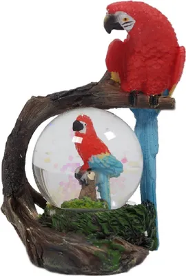 Produktbild von Glitzerkugel Papagei, Schneekugel Tier Tiere Schneekugeln Ara rot, Vogel