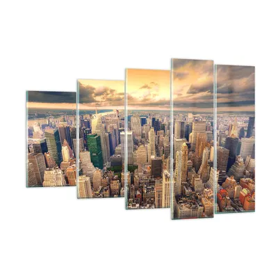 Produktbild von Bilder auf glas - Stadt Wolkenkratzer Amerika Innenstadt - 150x100cm - Glasbilder - Wandbilder - Kunstdruck - Wanddekoration aus Glas - Glas Bilder - Wandbild auf Glas - GEG150x100-2638