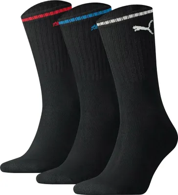 Produktbild von PUMA Uni Sport-Socken, 3er Pack - Sport Crew Stripe, Tennissocken, Streifen Schwarz 47-49