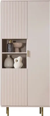 Produktbild von MIRJAN24 Regal Nubia R3D mit drei Drehtür, Standregal mit Metallgriffe, 80x41x180 cm (Farbe: Cashmere)