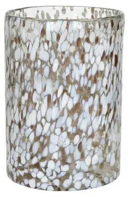 Produktbild von Pomax Treviso Windlicht aus Glas, Weiß, Ø 18 x H 25,5 cm