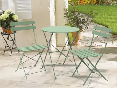 Produktbild von Kynast Bistro-Set 3tlg. Bistroset Tisch+2 Stühle 613-402089 grün