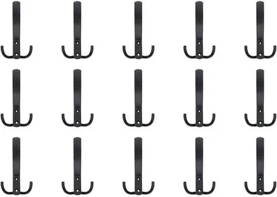 Produktbild von Wandhaken Doppelhaken aus Metall zur Wandmontage 14 cm Schwarz