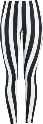 Produktbild von Gothicana by EMP Damen Schwarz/weiß gestreifte Leggings 5XL