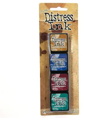Produktbild von Ranger Distress Ink Mini Kit 12 Stempelkissen Vintage Effekt