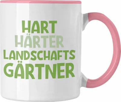 Produktbild von Trendation - Hart Härter Landschaftsgärtner Tasse mit Spruch Garten Hobbygärtner Gärtner Geschenk Lustig Gärtnerin Geschenkidee (Rosa)