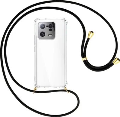 Produktbild von Handykette Backcover-Schutzhülle mit Band (Metall goldfarben) für Xiaomi 13 Pro (6.73'') - schwarz