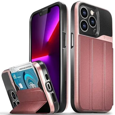 Zdjęcie produktu dla Etui iphone 13 pro skórzane z portfelem na karty magnetyczne