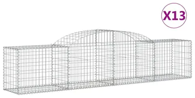 Immagine prodotto di vidaXL Gabbioni con arco alto 13 pezzi 300x50x60/80 cm Ferro zincato