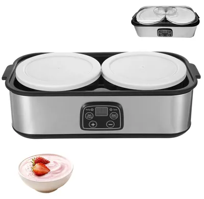 Joghurtbereiter 25 W, 2 Gläser, einstellbare Temperatur & Zeit