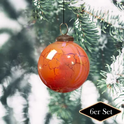 Produktbild von Christbaumschmuck aus Glas, rotbraun, klein, Christbaum, 6er Set