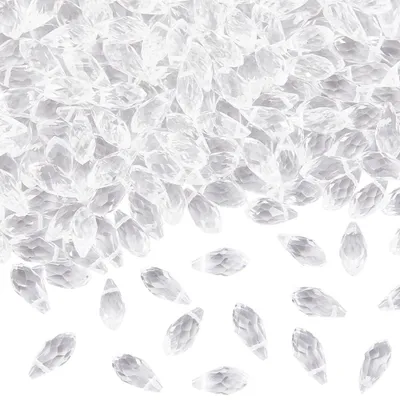 Image de 200 perles en cristal transparent de forme goutte, 6 x 12 mm, pour la création de bijoux