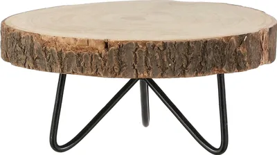 Obrázok produktu pre Sľuda Dekorácie Pia bočný stolík z kmeňa stromu - H14 x Ø29 cm - svetlohnedá