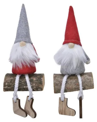 Produktbild von Weihnachtswichtel Zwerg Gnom Dekoration rot grau 14,5 cm 2-er Set