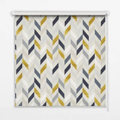 Produktbild von Seitenzug-Rollo Fensterrollo Jalousie - Thermo-Rollo Verdunkelungsrollo - 140x180 cm - Farbiges Fischgrätenmuster