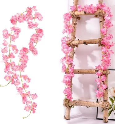 Produktbild von Kirschblüten Dekoration 1,8 m, 135 Blütenköpfe, Rosa, Kunstblumen für Hochzeit, Feier, Zuhause