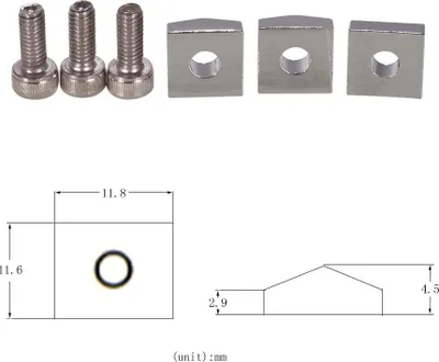 Obrázek produktu pro Elektrická kytara Tremolo Bridge String Locks Strings Locking System Metal Nut Block & Clamp Hex Screws Guitar Parts Accessories, balení 3 sad