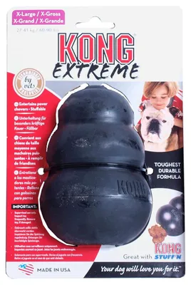 Productafbeelding van Hondenspeelgoed rubber extra large zwart Kong
