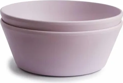 Zdjęcie produktu dla Okrągła miska Mushie 2 sztuki - Soft Lilac