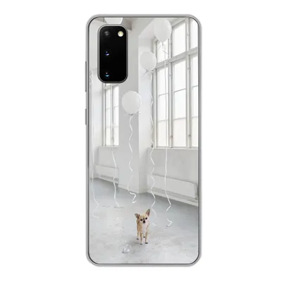 Produktbild von MuchoWow® Handyhülle Schutzhülle Hülle für Samsung Galaxy S20 Hund - Weiß - Luftballon Silikon Softcase Handy Hülle - Bild