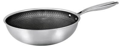 Produktbild von Wok Santo 28 cm schwarz Hybridbeschichtung PFAS-frei backofenfest metallutensiliengeeignet