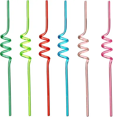 Image de Pailles à boire, colorées, 6 pièces