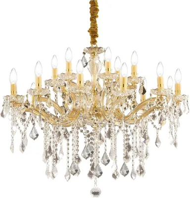 Produktbild von Florian Klassischer Kronleuchter Metall-Kristall Gold 18 Lichter E14