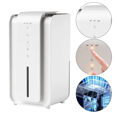 Produktbild von Luftentfeuchter für Zuhause & Schlafzimmer, 1,5L Elektrischer Raumentfeuchter tragbar, leiser Lufttrockner mit Timer & 7-Farben-Licht, Auto-Stopp-Funktion, Mini Dehumidifier gegen Feuchtigkeit