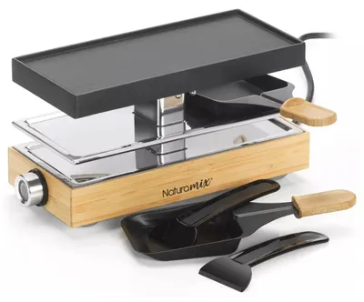Image de Appareil à raclette 2 personnes 440w bois - Naturamix - RAC.WOOD-2 -