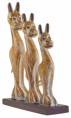 Dekofigur 3 Pferde Holz 40cm handmade Holzfigur Figur Dekoration Pferdefreund