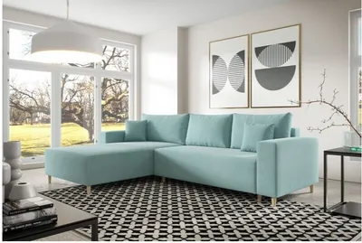 Produktbild von LW-Möbel rohová pohovka Havana L - 290 x 180 cm | LEVÁ | Pohovka ve tvaru L s funkcí spaní a lůžkem | polštáře | Mátová