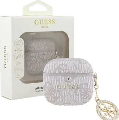 Produktbild von GUESS ochranné puzdro pre AirPods 4, Guess Strass 4G Charm Case, ružové
