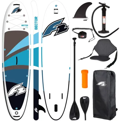 Obrázek produktu pro F2 SUP Board Sector 11'5 nafukovací 350 cm set s kajakovou sedačkou a pádlem 2v1 - univerzální paddleboard do 170 kg