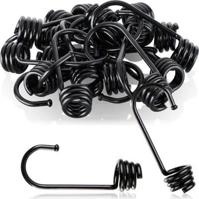 Produktbild von com-four® 20x Spiralhaken - lackierter Metallhaken - Endstück für Spanngurte, Gepäckspanner, Planenseile, Expander, Kordeln und Abspannseile - Haken für Abspanngummis