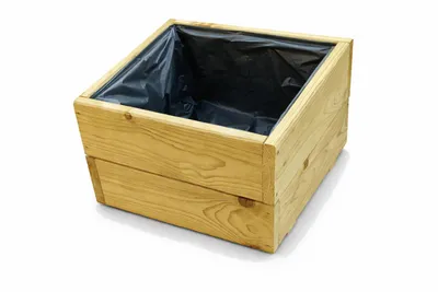 Produktbild von Blumenkasten Holz 40x40x28 cm – Quadratischer Pflanzkübel Balkon & Terrasse wetterfest – fertig montiert – Pflanzkasten Holz D23