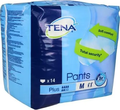 Obrázok produktu pre TENA Pants Plus, M, Unisex, Modrá, 80 - 110 cm, 14 kusov