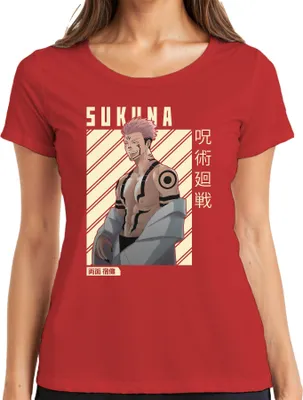 Produktbild von Sukuna Jujutsu Kaisen Ryomen Sukuna Anime Manga Otaku Geschenk Damen T-Shirt, Rot, 3XL