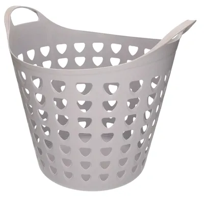 Produktbild von Bellatio Waschekorb - rund - grau - 26 l