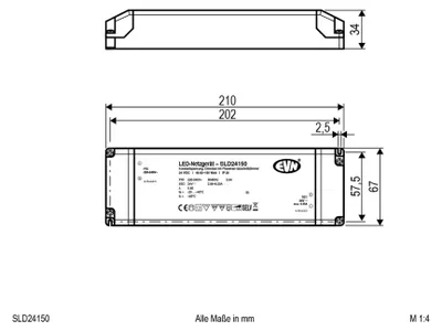 Produktbild von EVN LED-Betriebsgerät 24V/DC 49.92-150W IP20 220-240V/AC dim