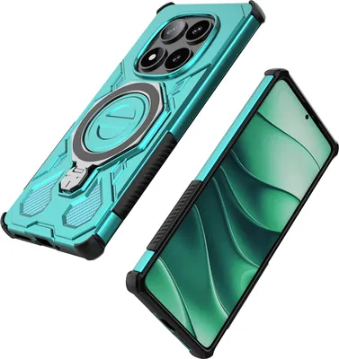 Obrázek produktu pro Odolný kryt na mobil pro Xiaomi Poco X7 /Redmi Note 14 Pro 5G, robustní pouzdro s prstenovým stojánkem, magnetický držák a stojánkem mátově zelená