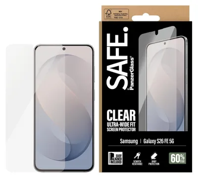 Productafbeelding van SAFE by PanzerGlass Ultra-Wide Fit Screenprotector met EasyAligner voor de Samsung Galaxy S26 FE