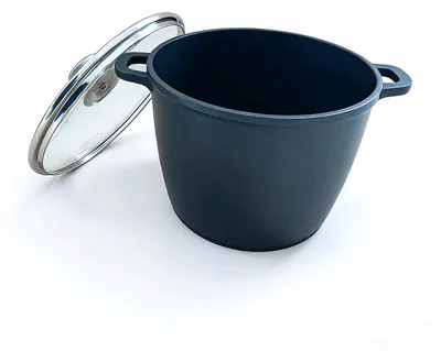Image de Marmite Relaxdays avec couvercle en verre, revêtement antiadhésif, marmitte XXL pour plaques à induction, 6 litres, marmitte profonde, 24 cm, fonte d'aluminium, noire