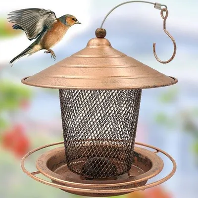 Produktbild von Famanu Hängender Vogel-Futterspender aus Metall - Ideal für Rotkehlchen
