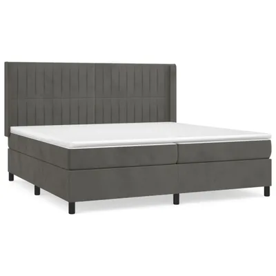Obrázek produktu pro vidaXL Postel Boxspring s matrací Dark Grey 200x200 cm Velvet