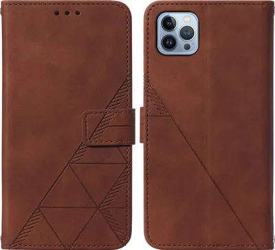 Produktbild von iPhone 15 Pro Max Hülle, Schlank Prägung Flip Leder Kartenfächer Schutzhülle mit Ständer für iPhone 15 Pro Max Braun
