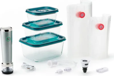 Produktbild von Solis Vac Stick Starter Set, Vakuumiergerät mit Behältern und Beuteln, 0,66 bar