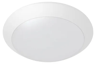 Produktbild von Braytron Außen Deckenleuchte in Weiß IP65 Ø265mm – E27 Fassung max.23W – Runde Feuchtraumlampe mit Bewegungsmelder