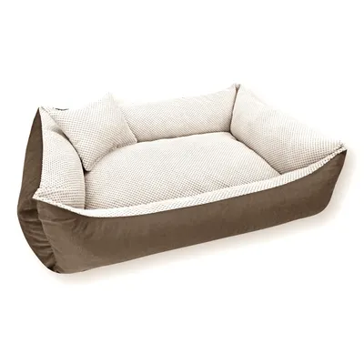 A dog bed is shown against a white background.